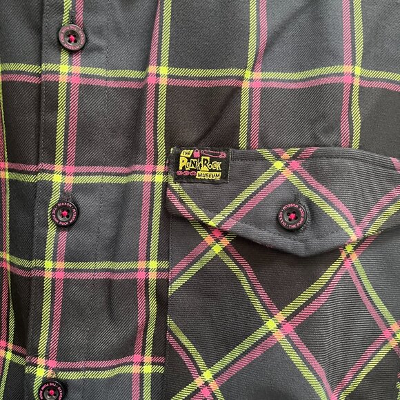 DIXXON Flannel Co Punk Rock Museum Collab Men's Button Down Plaid NEW 2X - Picture 6 of 9
